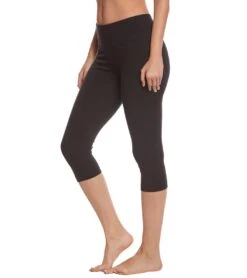 Marika Tummy Control Cotton Yoga Capris Black