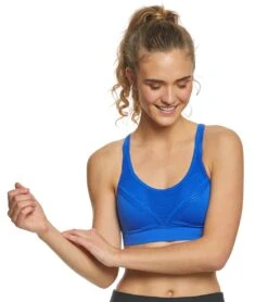 Marika Skylar Seamless Yoga Sports Bra Jungle Blue