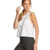 Marika Flounce Yoga Crop Top White
