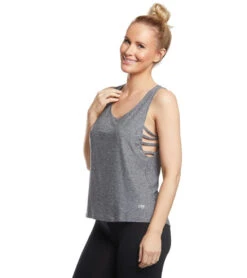 Marika Lattice Cut Out Tank Heather Black -Marika 1740377554979 heatherblack 5a