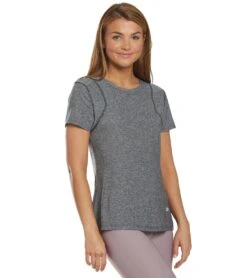 Marika Finish Line Short Sleeve Tee Heather Black