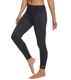 Marika High Waist Solid Tek Fleece Yoga Leggings Black