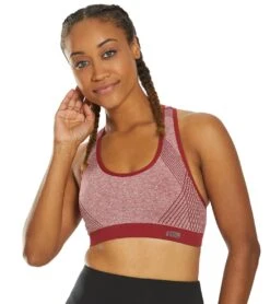 Marika Marianna Seamless Yoga Sports Bra Heather Biking Red With Solid Trim -Marika 1741832683555 heatherbikingredwithsolidtrim
