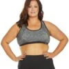 Marika Plus Size Marianne Seamless Yoga Sports Bra -Marika 1741838319651 heatherblackwithsolidtrim 1a