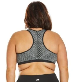 Marika Plus Size Marianne Seamless Yoga Sports Bra -Marika 1741838319651 heatherblackwithsolidtrim 3a 1