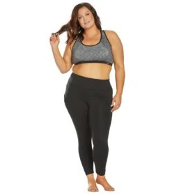 Marika Plus Size Marianne Seamless Yoga Sports Bra -Marika 1741838319651 heatherblackwithsolidtrim 4a 1