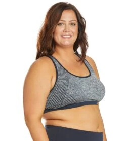 Marika Plus Size Marianne Seamless Yoga Sports Bra -Marika 1741838516259 heathernavyblazerwithsolidtrim 2a 1