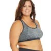Marika Plus Size Marianne Seamless Yoga Sports Bra Heather Navy Blazer With Solid Trim -Marika 1741838516259 heathernavyblazerwithsolidtrim 2a