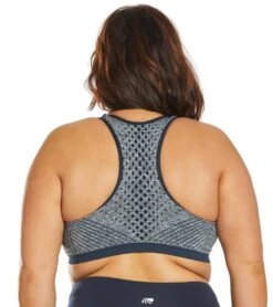 Marika Plus Size Marianne Seamless Yoga Sports Bra -Marika 1741838516259 heathernavyblazerwithsolidtrim 3a 1