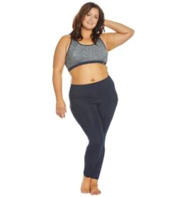 Marika Plus Size Marianne Seamless Yoga Sports Bra Heather Navy Blazer With Solid Trim -Marika 1741838516259 heathernavyblazerwithsolidtrim 4a
