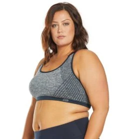Marika Plus Size Marianne Seamless Yoga Sports Bra -Marika 1741838516259 heathernavyblazerwithsolidtrim 5a 1