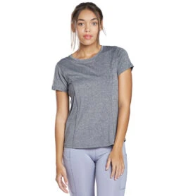 Marika Starter Short Sleeve Yoga Tee Heather Charcoal -Marika 1744868769827 heathercharcoal