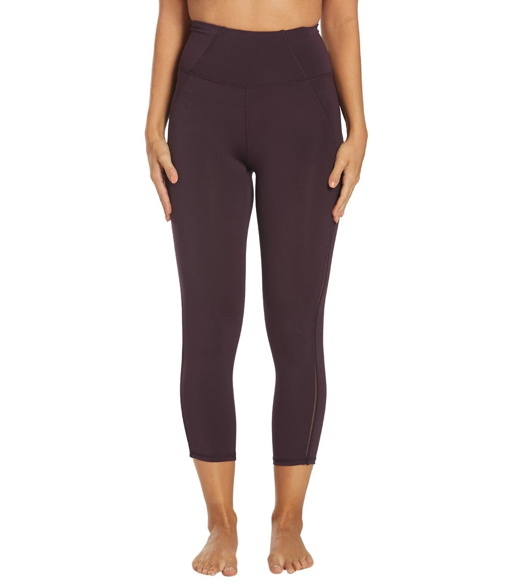 Marika High Waisted Lua Yoga Capris Black Plum 3 Marika High Waisted Lua Yoga Capris Black Plum