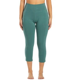 Marika Bailee High Rise Tummy Control Yoga Capris With Pockets Mallard Green