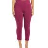 Marika Bailee High Rise Tummy Control Yoga Capris With Pockets Purple Potion