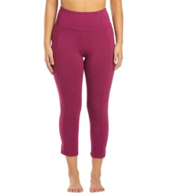 Marika Bailee High Rise Tummy Control Yoga Capris With Pockets Purple Potion