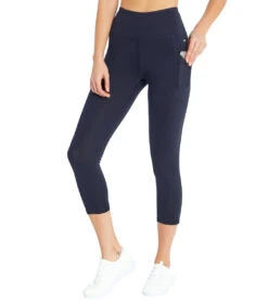 Marika Drew High Waisted Tummy Control Yoga Capris Midnight Blue