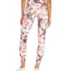 Marika High Rise Flat Waist Ankle Legging Blurred Floral