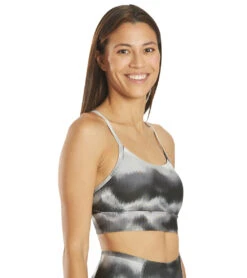 Marika Kailee Sports Bra Black Watercolor Ikat