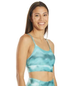 Marika Kailee Sports Bra Aqua Haze Watercolor Ikat