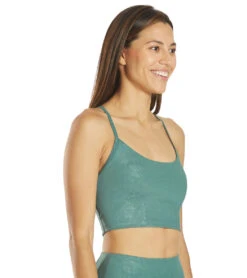 Marika Ivy Sports Bra Blue Spruce Wildflower Emboss
