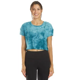 Marika Tie Dye Boxy Crop Blue Spruce Spiral Tie Dye 11 Marika Tie Dye Boxy Crop Blue Spruce Spiral Tie Dye -Marika 6603549474859 bluesprucespiraltiedye