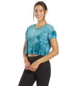 Marika Tie Dye Boxy Crop Blue Spruce Spiral Tie Dye 10 Marika Tie Dye Boxy Crop Blue Spruce Spiral Tie Dye -Marika 6603549474859 bluesprucespiraltiedye 5a