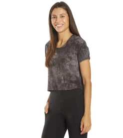 Marika Tie Dye Boxy Crop Black Spiral Tie Dye -Marika 6603549507627 blackspiraltiedye 5a