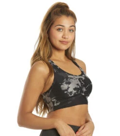 Marika Phillip Sport Bra Black Ink Tie Dye