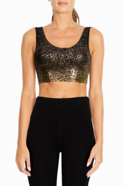 Marika Carter Long Sports Bra - Black Gold